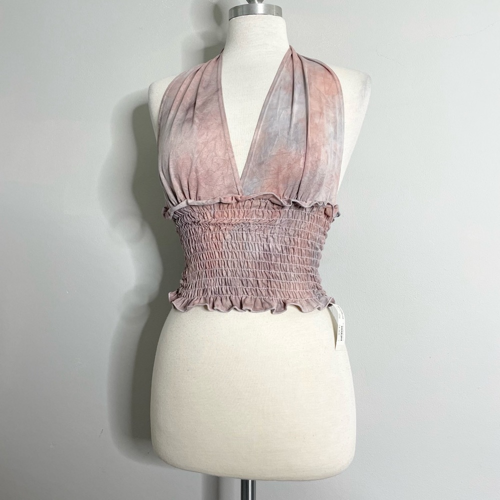 BOUBOU Pastel Tie Dye Halter Top NWT